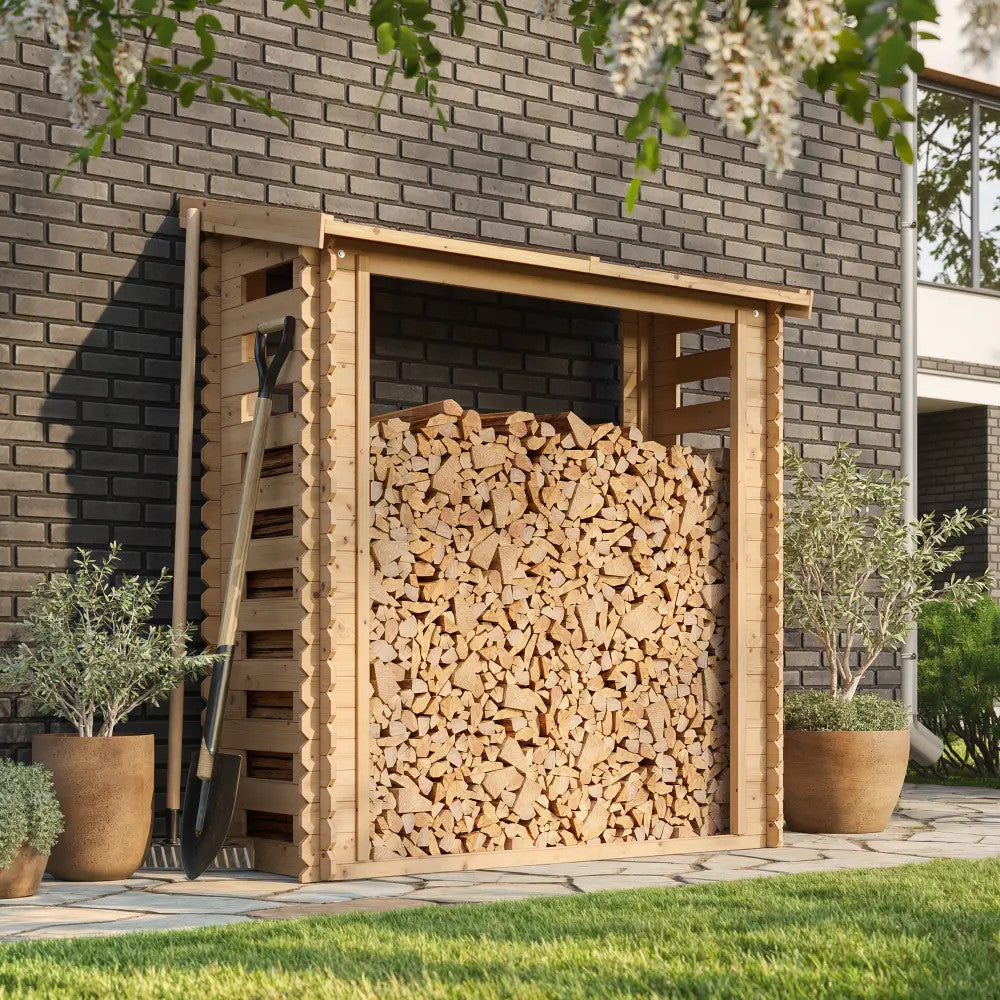 TIMBELA M201 Legnaia da esterno – 168 x 70 cm – 1.75 m³ ( Trasporto e Consegna incluso )