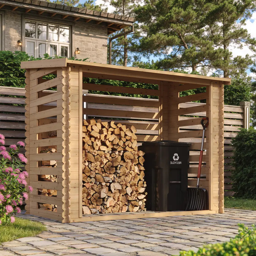 Legnaia da Esterno in Legno 2 Scomparti 228 x 130 cm – 4 m³