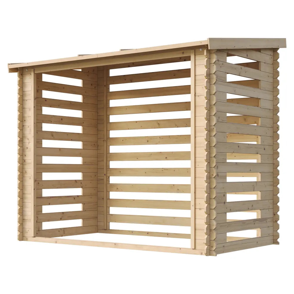 Legnaia da Esterno in Legno 2 Scomparti 228 x 130 cm – 4 m³