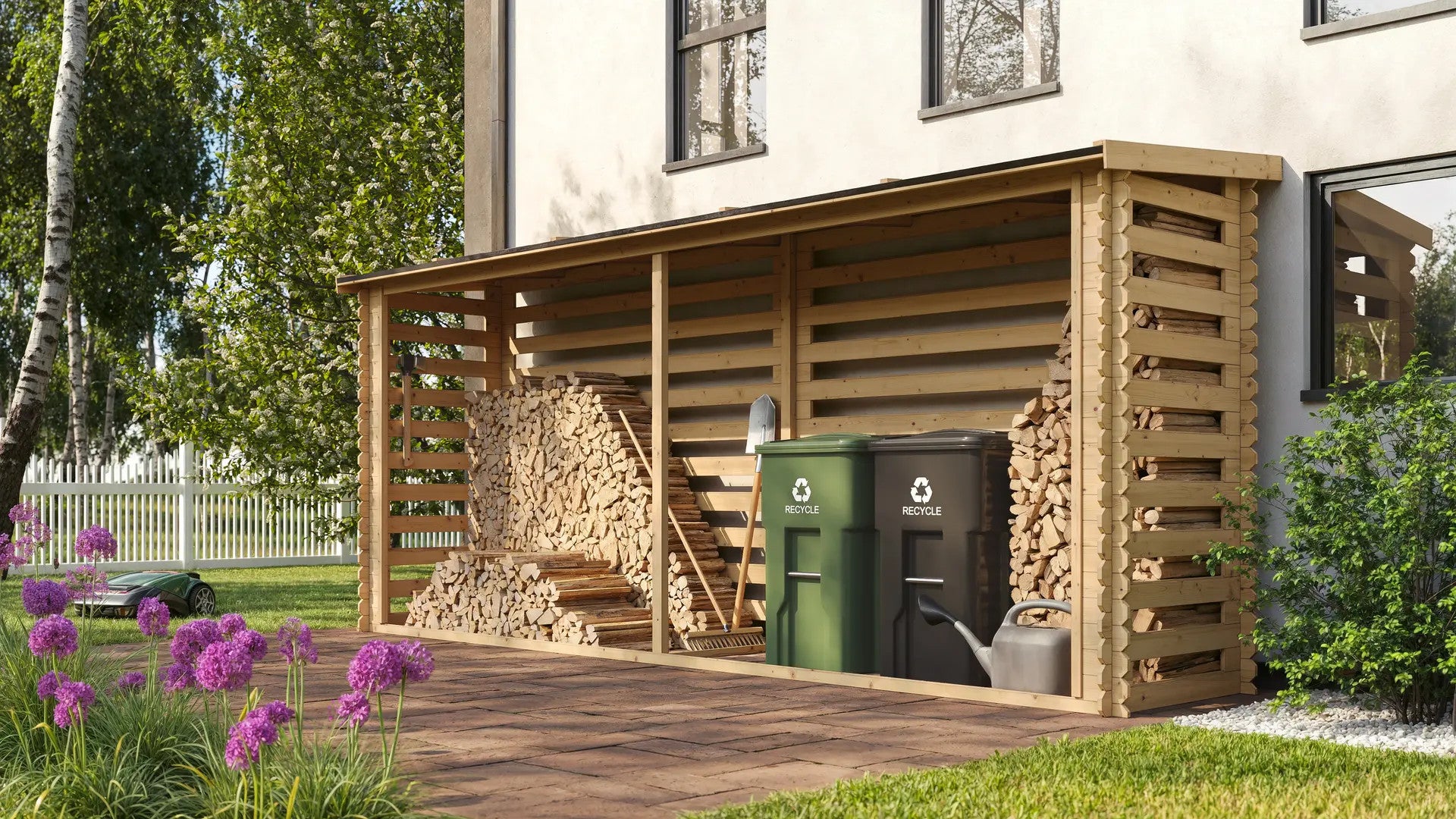 TIMBELA M203 Legnaia da esterno – 456 x 100 cm – 7 m³