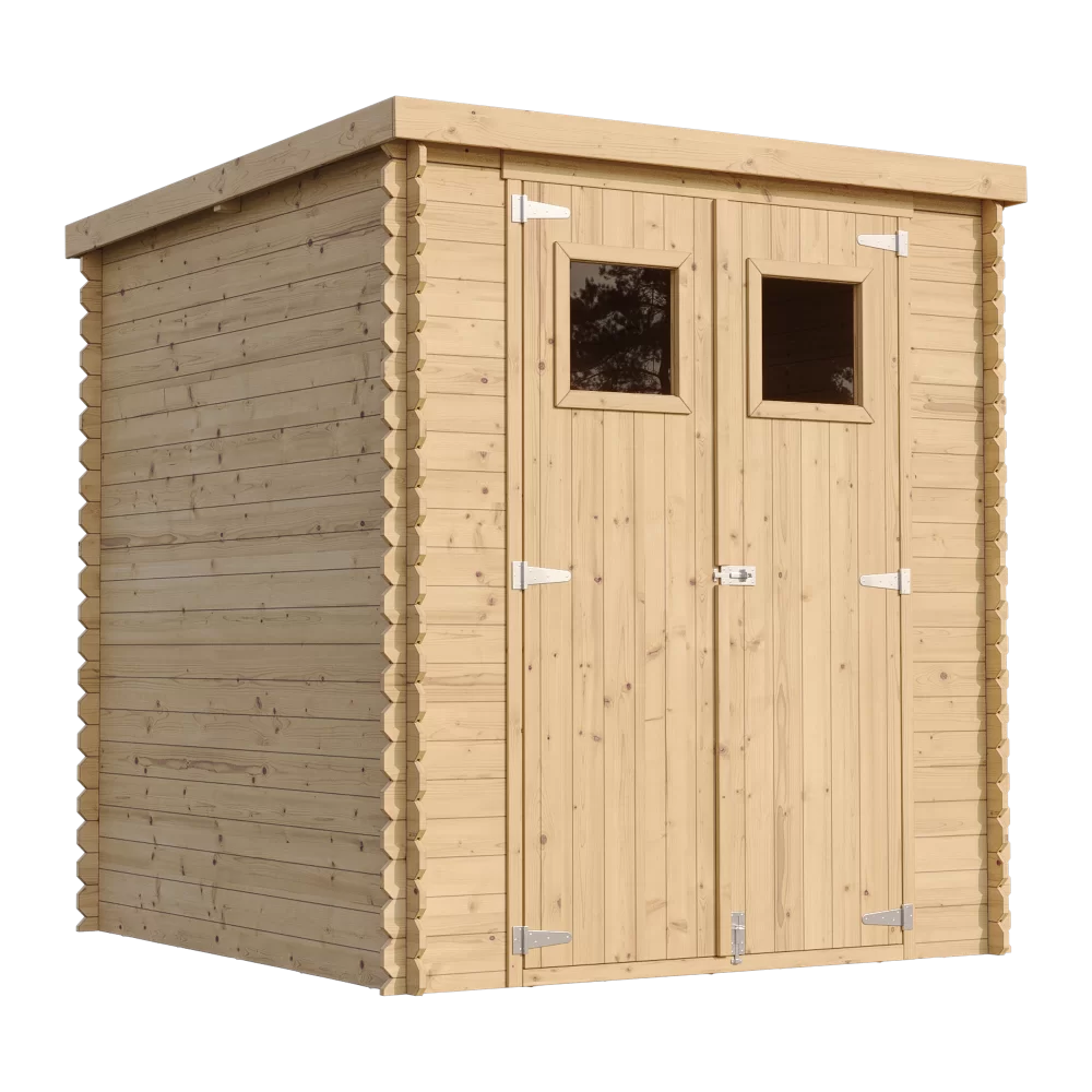 Casetta da Giardino Blockhouse in Legno Senza Pavimento 200x200 cm 4 m² Tetto Piano