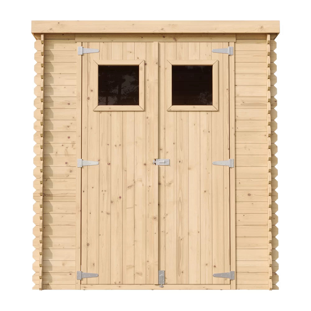 Casetta da Giardino Blockhouse in Legno Senza Pavimento 200x200 cm 4 m² Tetto Piano