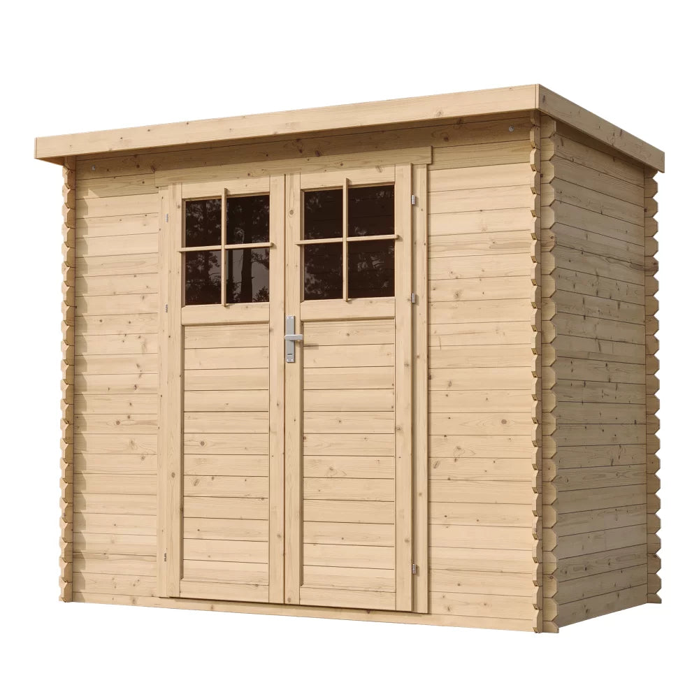 Casetta da Giardino Blockhouse in Legno Senza Pavimento Porta Tipo F 235x130 cm 3 m²