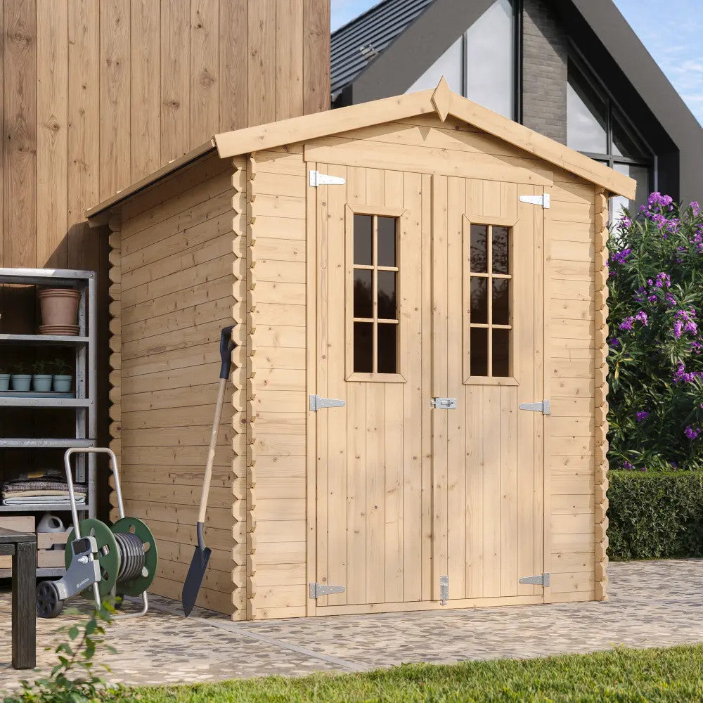 Casetta da Giardino Blockhouse in Legno Senza Pavimento 180x180 cm 3 m²