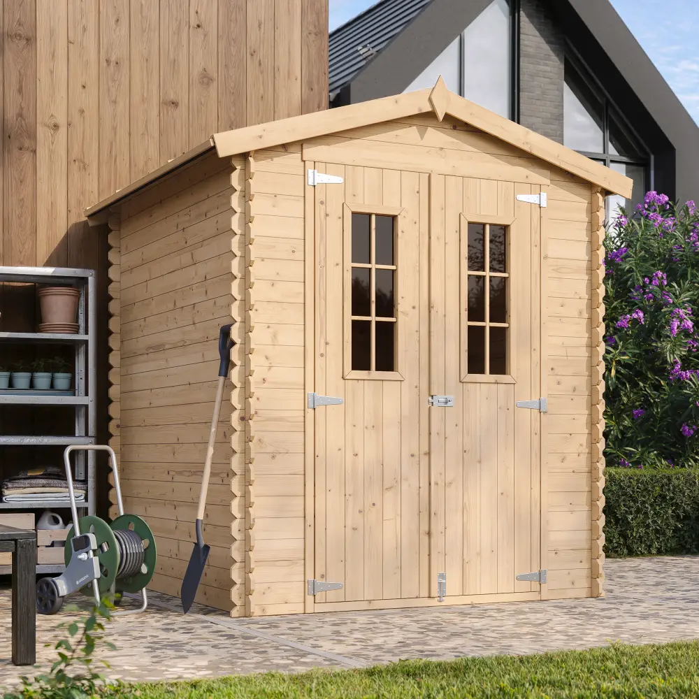 Casetta da Giardino Blockhouse in Legno con Pavimento 180x180 cm 3 m²