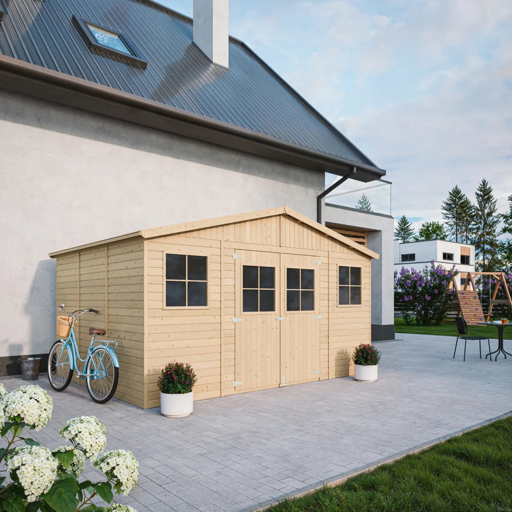 Casetta da giardino in legno SENZA PAVIMENTO – 401 x 297 cm – 12 m2