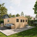 Casetta da Giardino in Legno con Pavimento Timbela M333 401x493 cm 20 m²