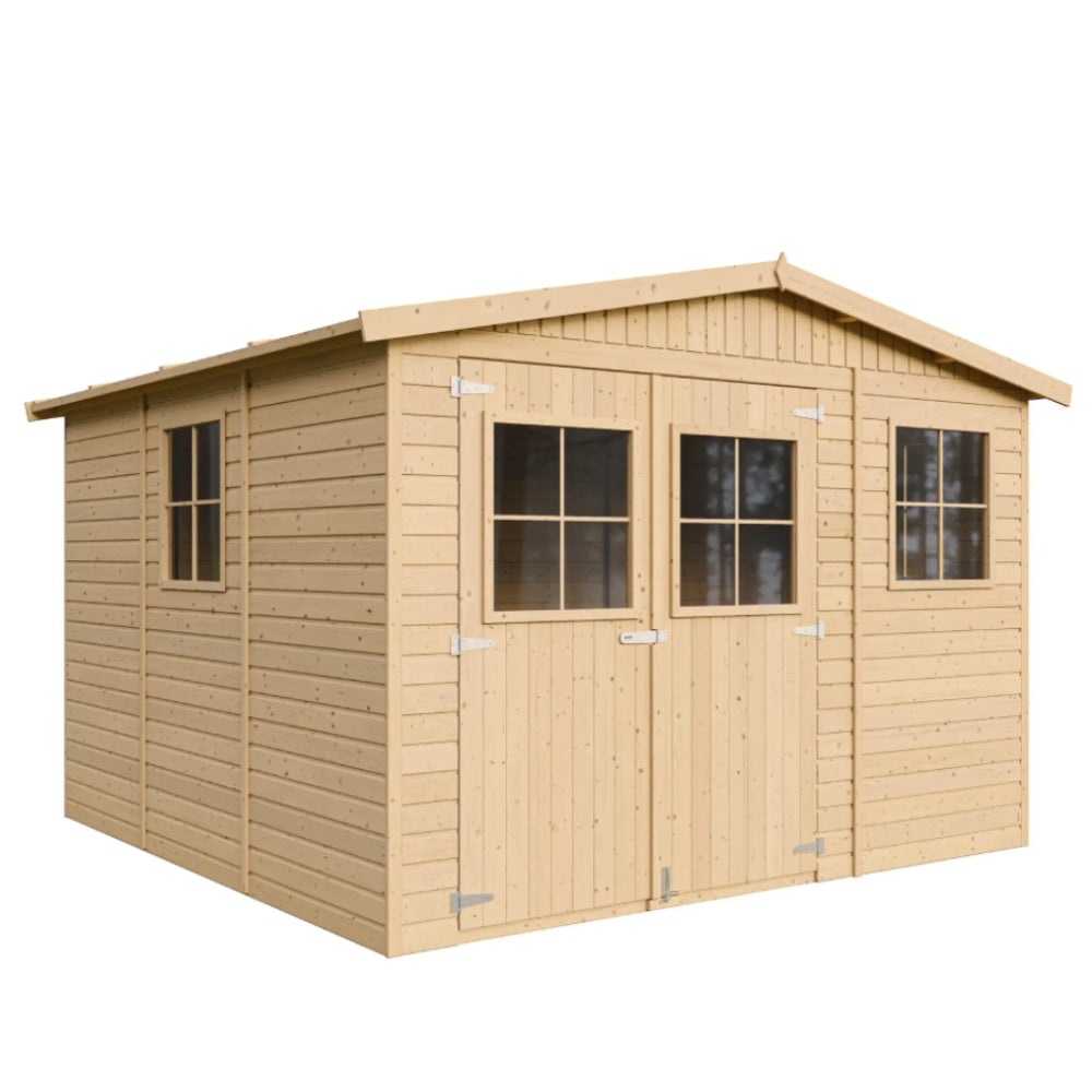 Casetta da giardino in legno CON PAVIMENTO – 303 x 297 cm – 9 m2