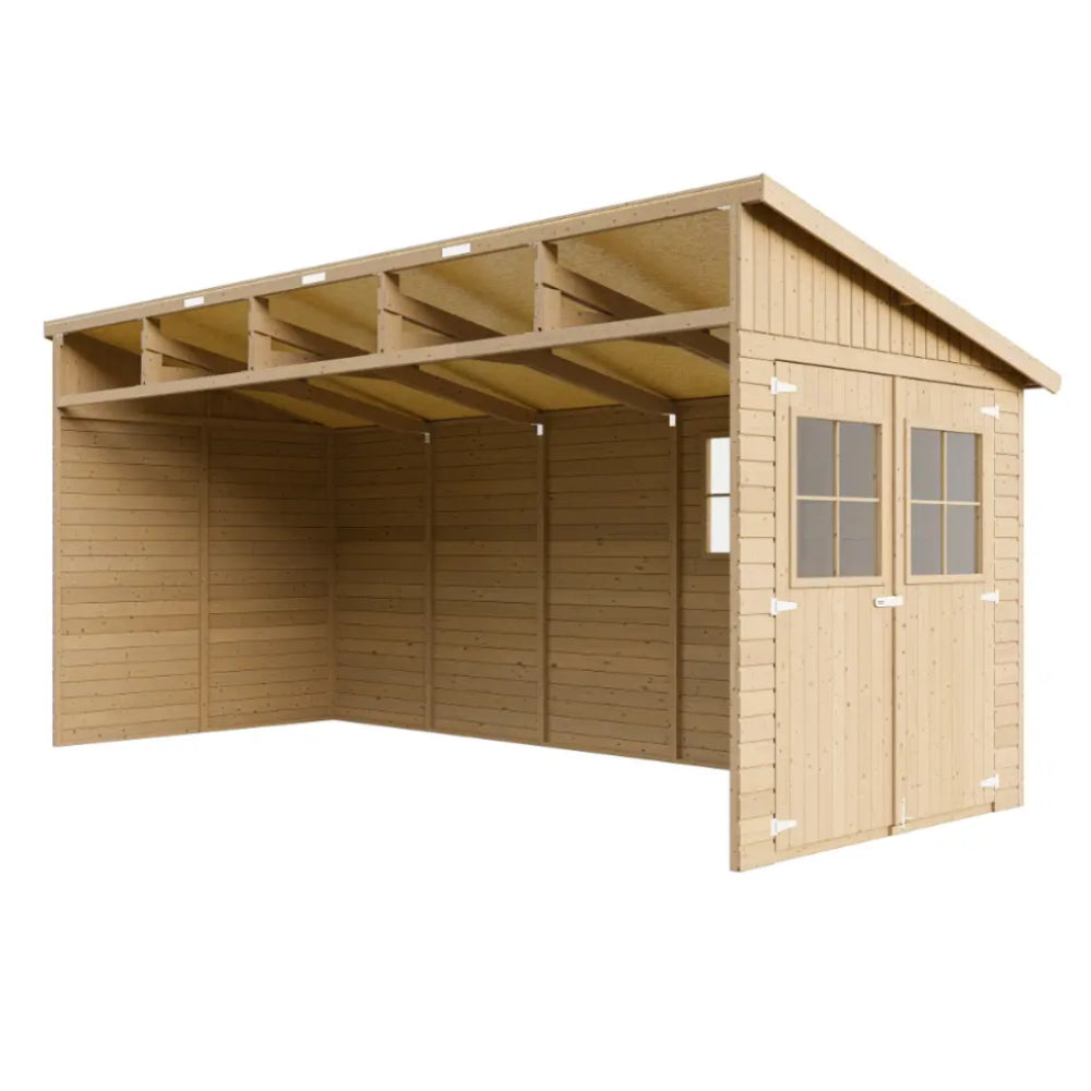 Casetta da giardino in legno CON PAVIMENTO – 201 x 493 cm – 10 m2
