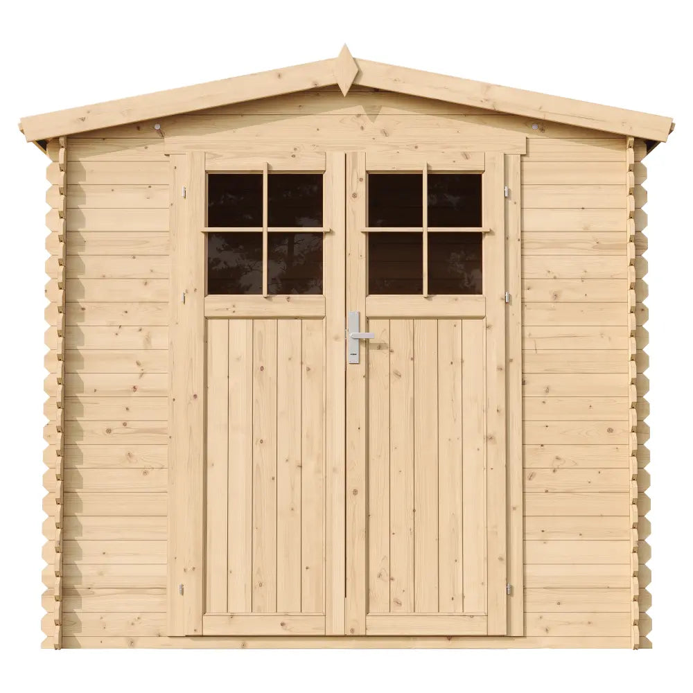 Casetta da Giardino Blockhouse in Legno con Pavimento e Porta Tipo F 220x220 cm 4 m²