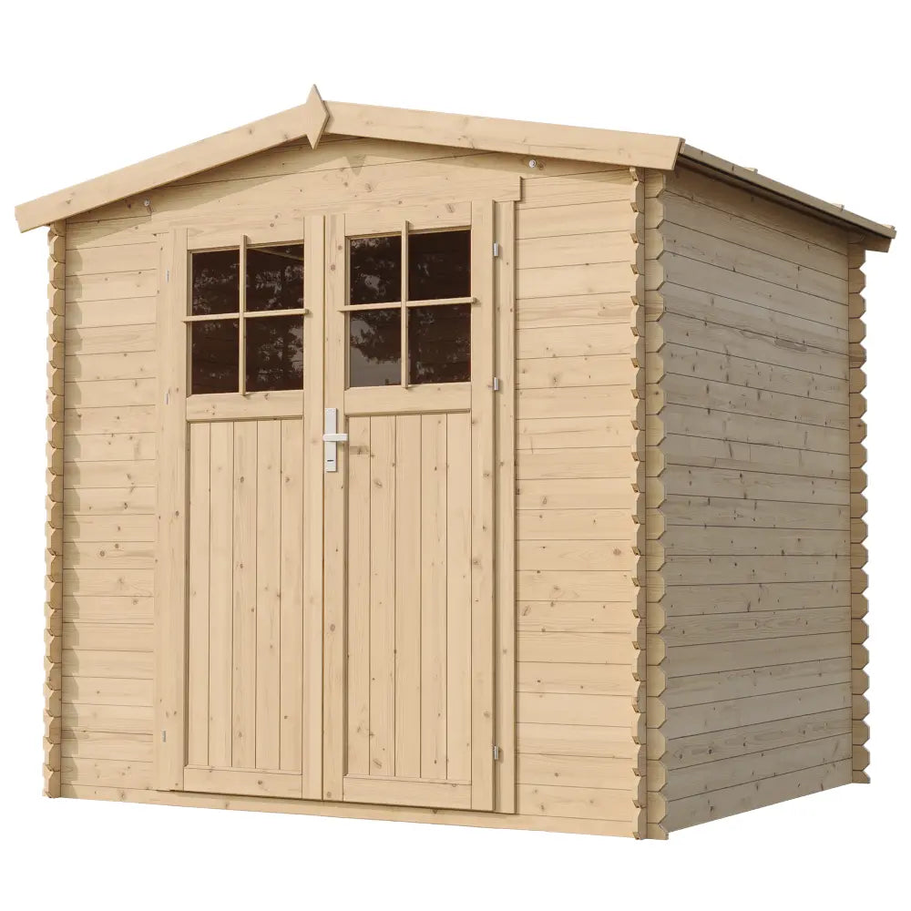 Casetta da Giardino Blockhouse in Legno con Pavimento e Porta Tipo F 220x220 cm 4 m²