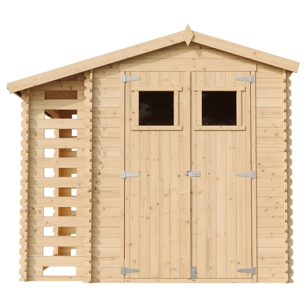 Casetta da Giardino in Legno con Pavimento e Legnaia 256 x 200 cm – 5 m²