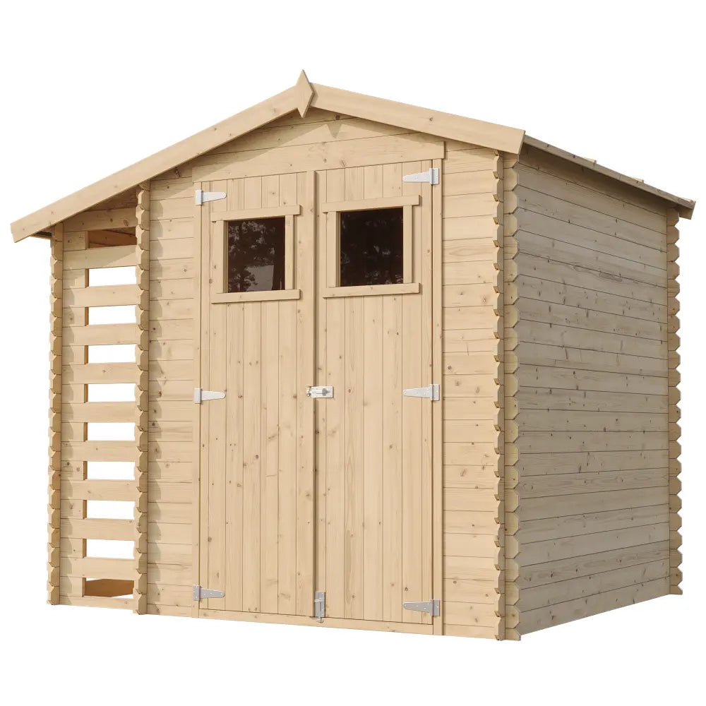 Casetta da Giardino in Legno con Pavimento e Legnaia 256 x 200 cm – 5 m²