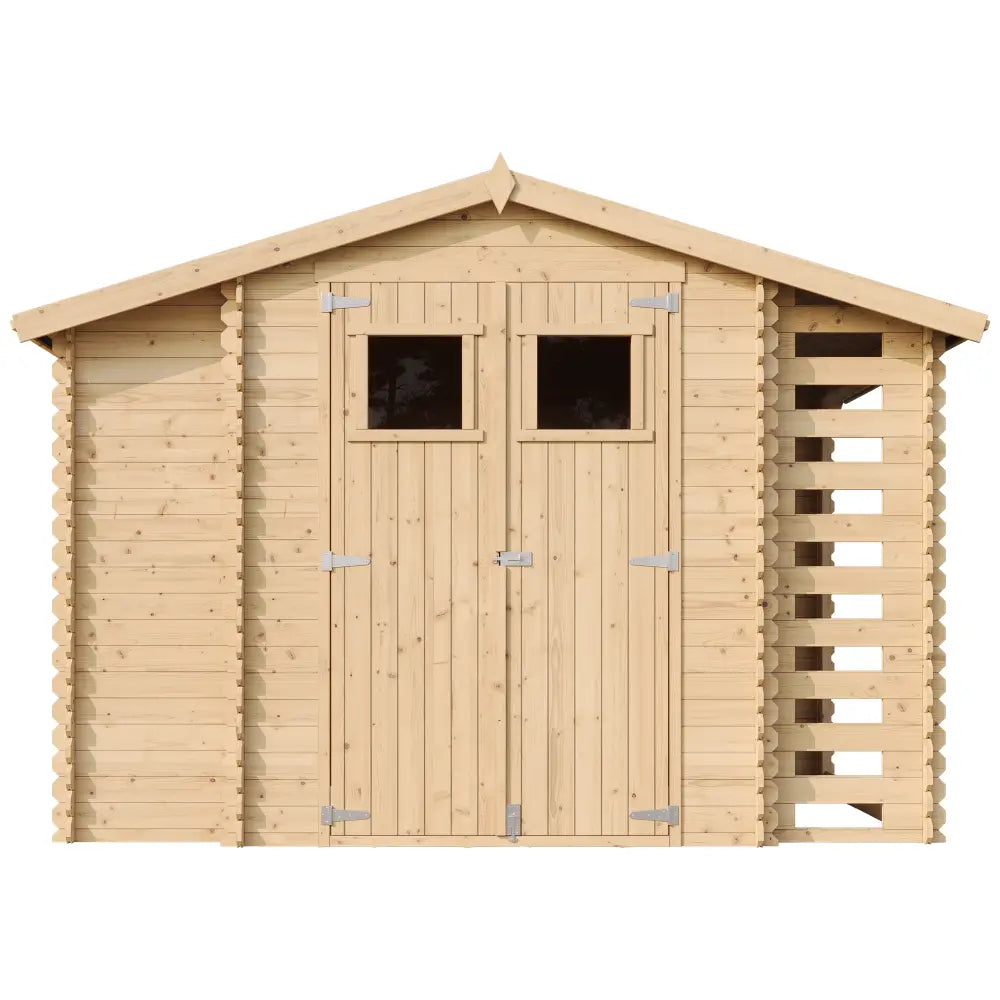 Casetta da Giardino in Legno con Pavimento e Legnaia 312 x 200 cm – 6 m²