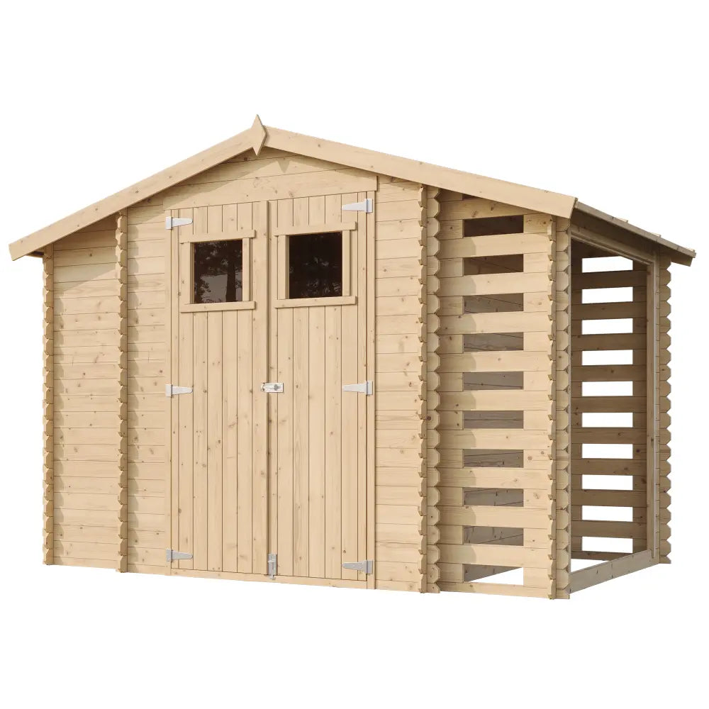 Casetta da Giardino in Legno Senza Pavimento con Legnaia 312 x 200 cm – 6 m²