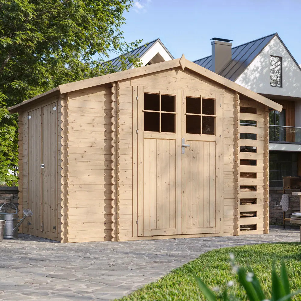 TIMBELA M389F Casetta da giardino in legno CON PAVIMENTO – 312 x 200 cm – 6 m2