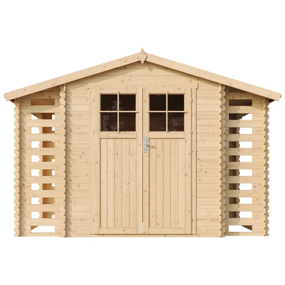 Casetta da Giardino in Legno Senza Pavimento con Due Legnaie 312 x 200 cm – 6 m²