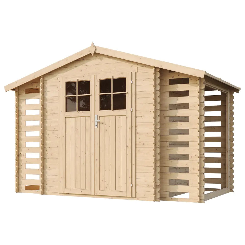 Casetta da Giardino in Legno Senza Pavimento con Due Legnaie 312 x 200 cm – 6 m²