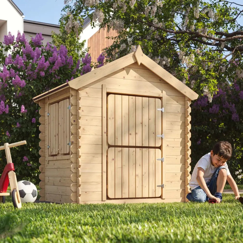 Casetta in legno per bambini con pavimento – 106 x 130 cm