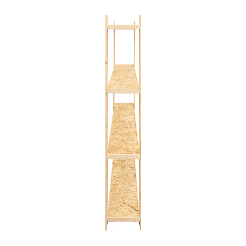 Scaffale in Legno 4 Ripiani 40x90 cm Naturale (2 Pezzi)