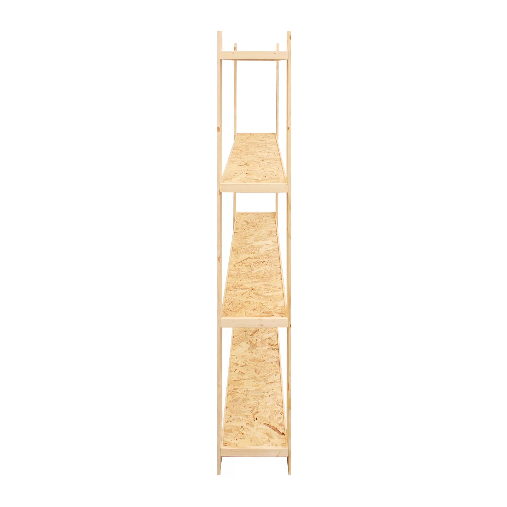 Scaffale in Legno 4 Ripiani 40x90 cm Naturale (2 Pezzi)