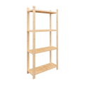 Scaffale in Legno 4 Ripiani 40x90 cm Naturale (2 Pezzi)