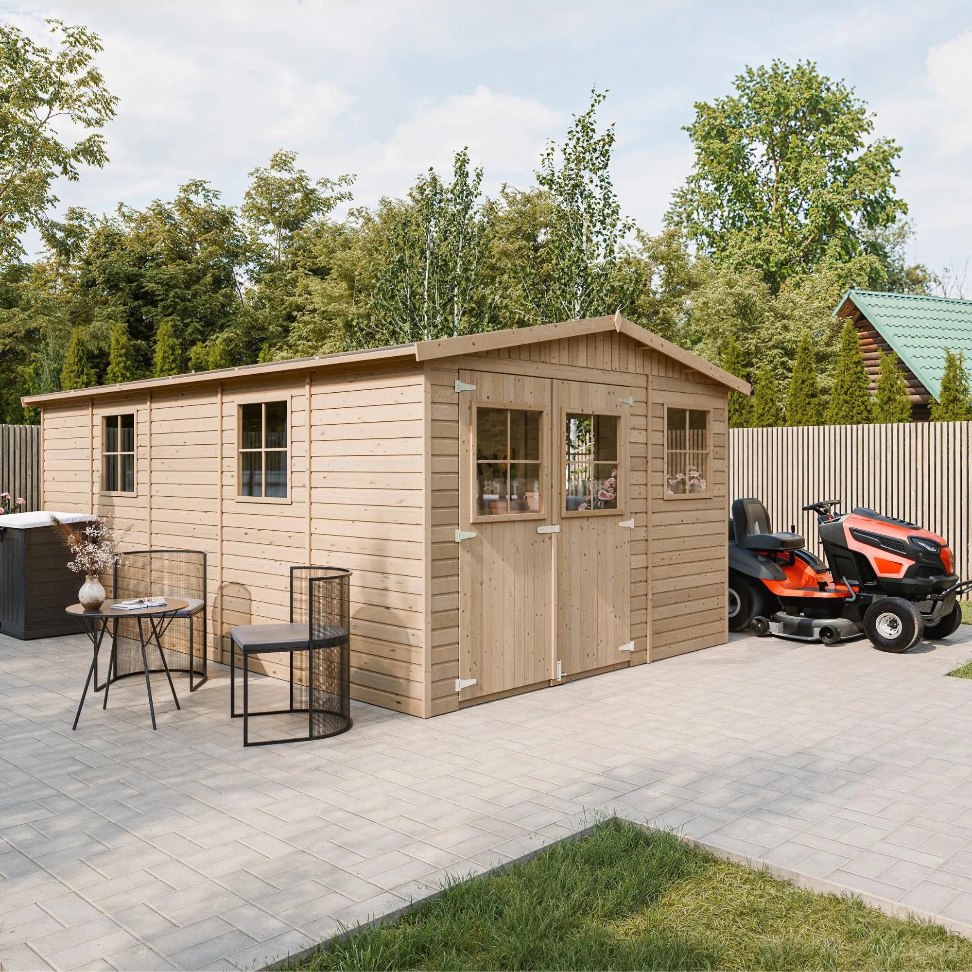Casetta da Giardino in Legno con Pavimento Timbela M337 303x493 cm 15 m²