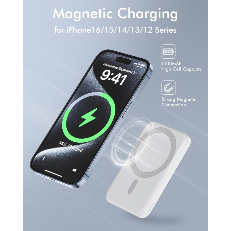 Power Bank MagSafe 5000mAh Bianco
