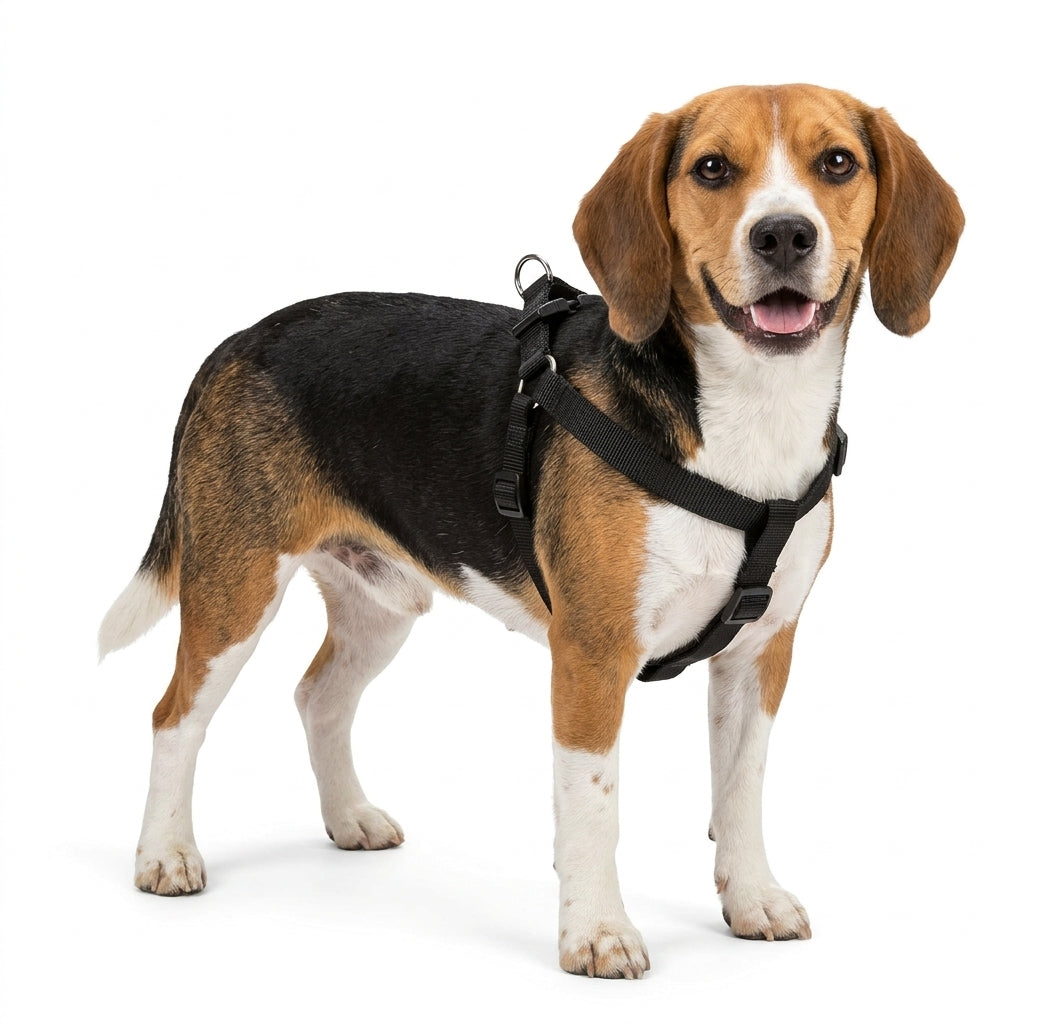 ZOOV Pettorina Regolabile in Nylon Nero per Cani - 10 mm x 30-40 cm