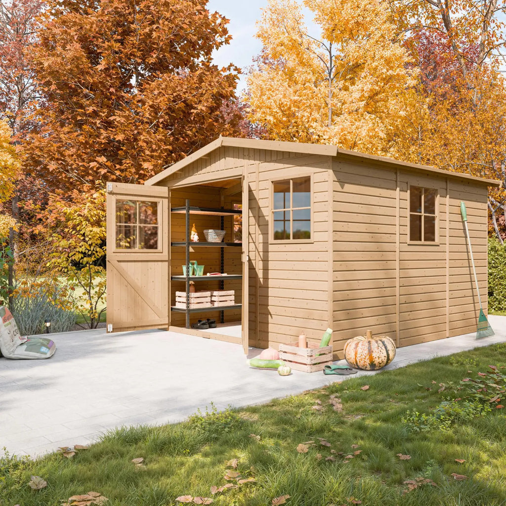 Casetta da giardino in legno CON PAVIMENTO – 303 x 297 cm – 9 m2