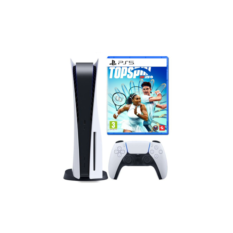 Sony PlayStation 5 Slim 1TB Disc Edition + TopSpin 2K25