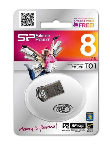 Silicon Power Touch T01 8GB USB 2.0 Nano Chiavetta USB Grigio