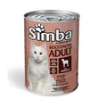 Monge Simba Cibo Umido Gatto Bocconcini in Salsa Agnello Lattina 415 g – Confezione 24 Pezzi