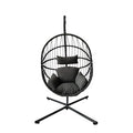 Poltrona Sospesa Acciaio Polyrattan 108x192cm Aura Grigio Antracite