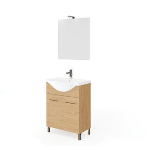 Mobile Bagno Rubino 2 Ante 65 Rovere Naturale