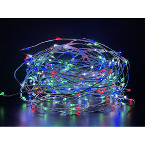 Catena Luminosa a Batteria 100 Gocce Led Multicolore Filo Rame