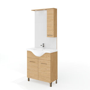 Mobile Bagno Rubino 2 Ante 75 Rovere Naturale