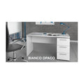 Kit Scrivania Stylus con Cassettiera 138x60x74 cm Bianco Laccato
