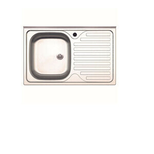 Lavello Appoggio Inox 1 Vasca Sx + Gocciolatoio Dx 80 Cm