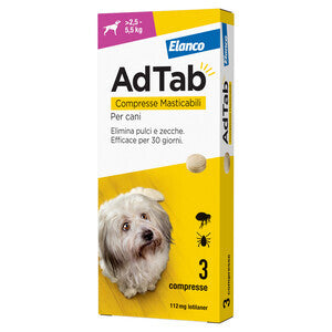 Adtab Compresse Masticabili P/Cani 2,5-5,5 Kg