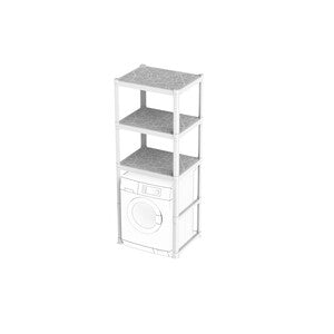 Scaffale Coprilavatrice Bianco 3 Piani 60X75X184 Cm