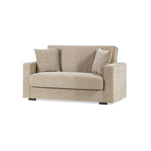 Divano 2 Posti Nora Beige con Cassettone 155x80x87 cm