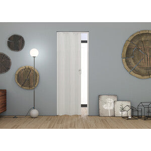 Porta A Soffietto Maya 83x214 Pino Bianco PVC Reversibile Riducibile
