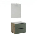 Mobile Bagno Comfort 2 Cassetti Cannettato 60 Rovere Verde Salvia