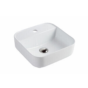 Lavabo da Appoggio Ceramica Bianco 39x39x14cm On Board