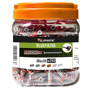 Elematic Tassello Bluefix VA 6X35 Con Vite Bimateria Confezione 250 Pezzi