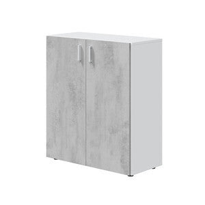 Kit Mobile Multiuso 2 Ante 80x37xH92 cm Bianco Cemento