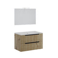 Mobile Bagno Comfort 2 Cassetti Cannettato 80 Rovere Oro