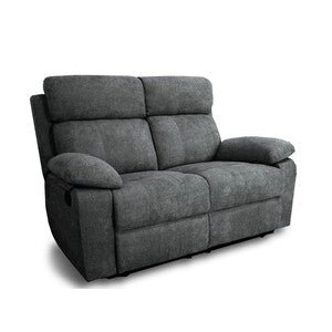 Divano Recliner 2 Posti 145 cm Grigio con Schienale Reclinabile