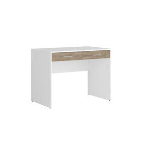Scrivania 100x60x75 cm 2 Cassetti e Porta USB Bianco/Rovere